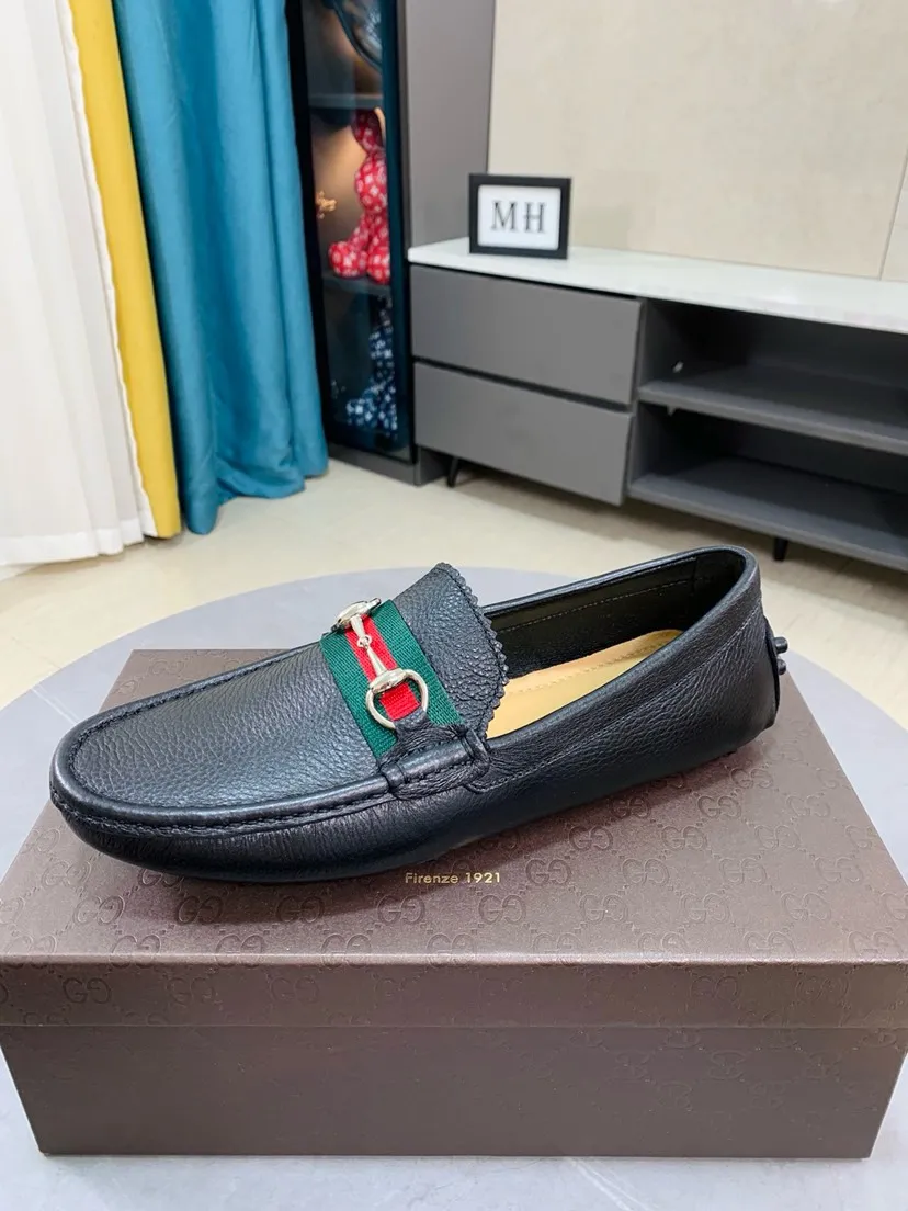 Men's men's shoes 💰458🌹🌹 Comes with packaging [GUCCI Gucci] original men's casual beanie shoes, original Italian imported special material cowhide embossing➕real first-layer sheepskin lining; equipped with precision stitching to highlight low-key luxury. The comfortable sole design maximizes the comfort and anti-slip properties of the shoe. The shoe shape is dignified and the low-key charm is not concealed! Natural and free new urbanism, code number: 38-44